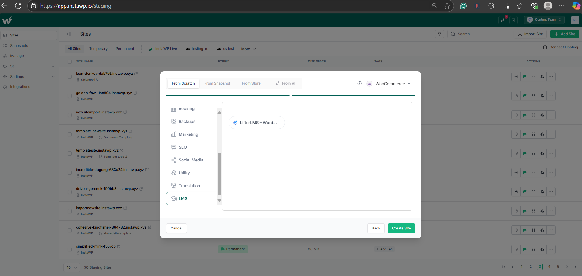 Install LifterLMS to create a e-learning website like Coursera