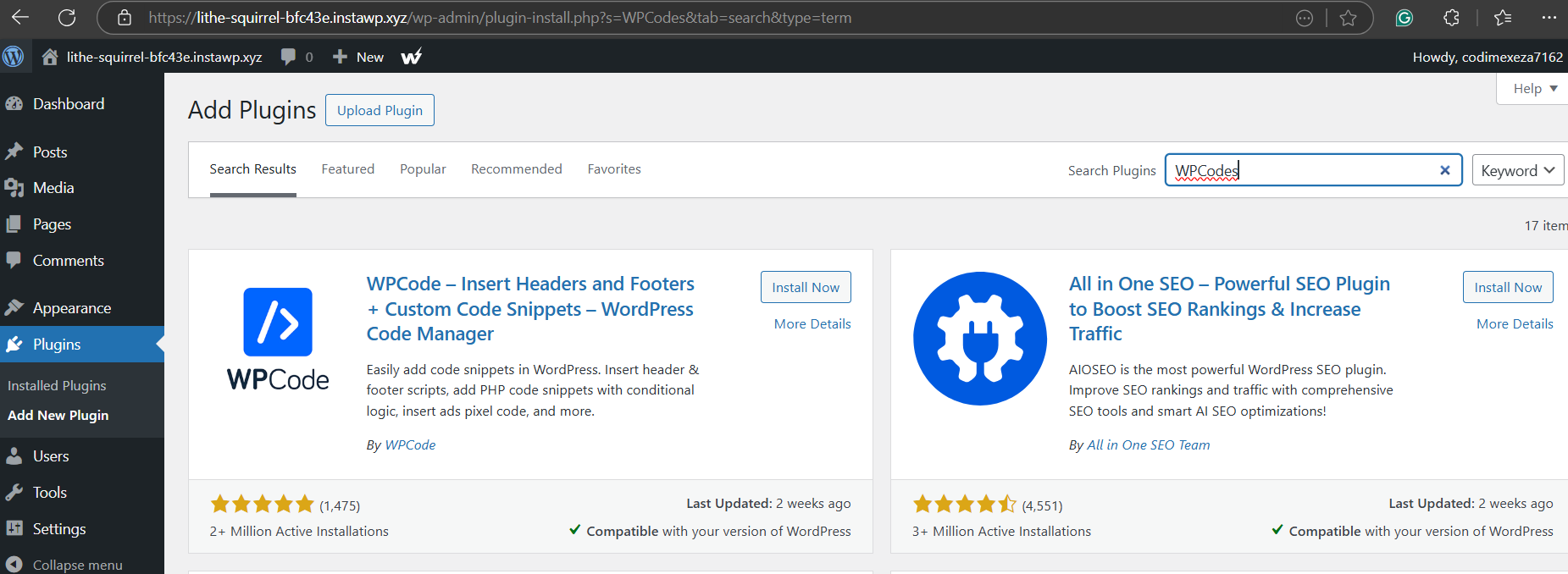 Using the WordPress anti-spam plugin to disable WordPress comments completely on InstaWP site.