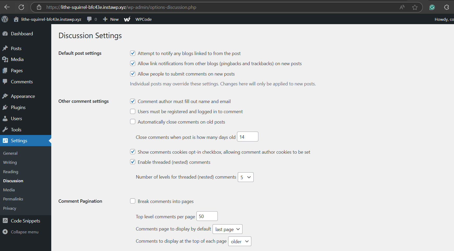 Go to Settings>Discussions to disable WordPress comments on future posts.