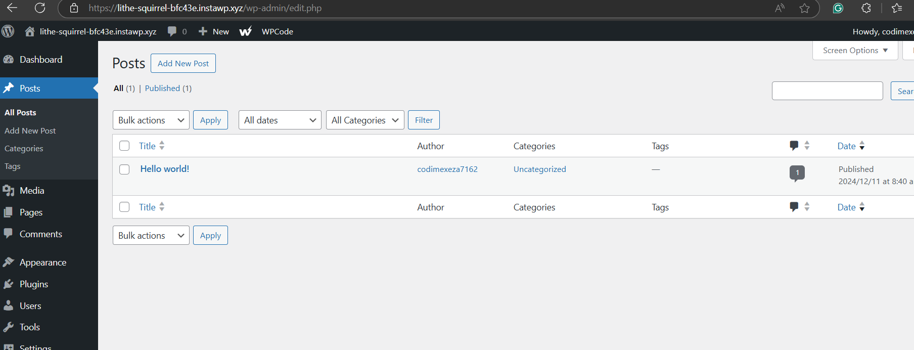 Go to Posts>All Posts to disable WordPress comments.