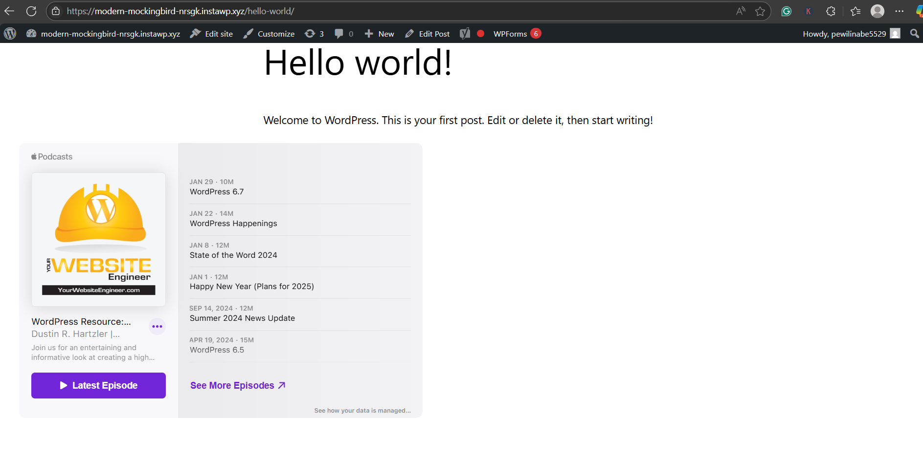 Step-by-Step: Embed Apple Podcasts Without a Plugin, screenshot from the guide How to Embed Apple Podcasts in WordPress (step 3 of 3)