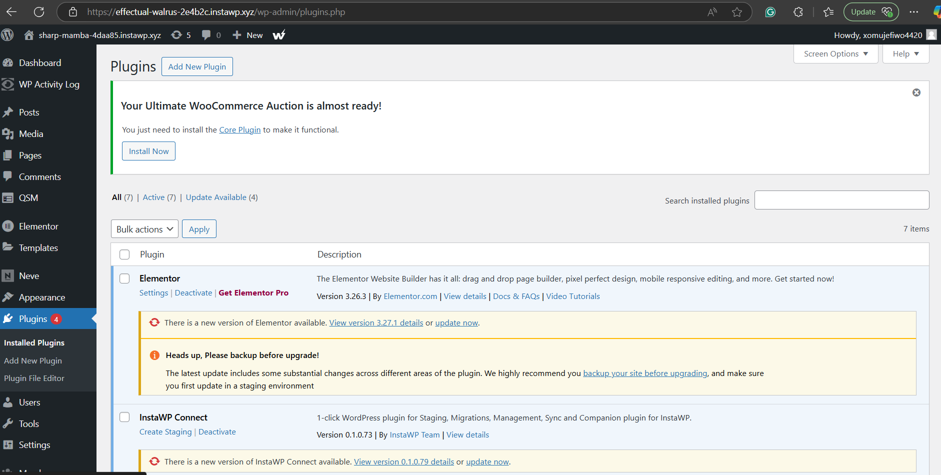To check the missing plugin from WordPress, head to your WordPress dashboard, and access Plugins>Installed Plugins section.