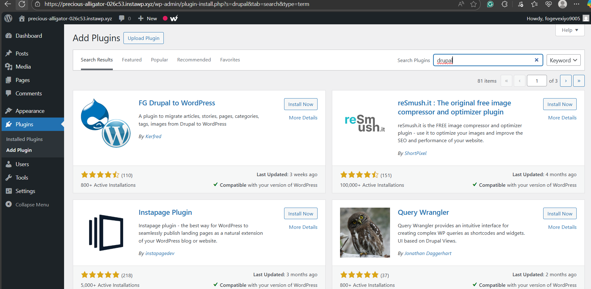 Step 2: Install the FG Drupal to WordPress Plugin