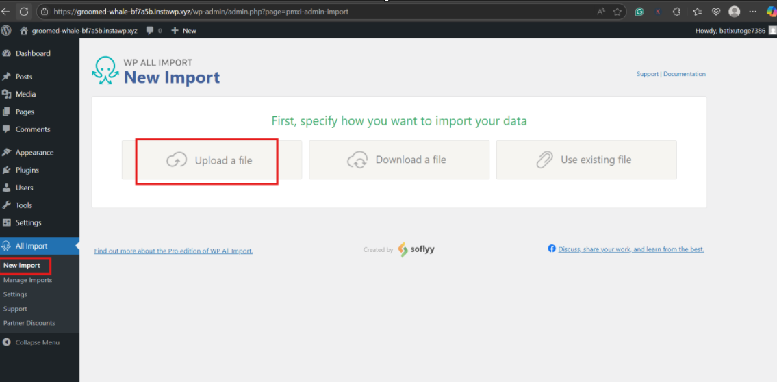 Select New Import to migrate HubSpot from WordPress 