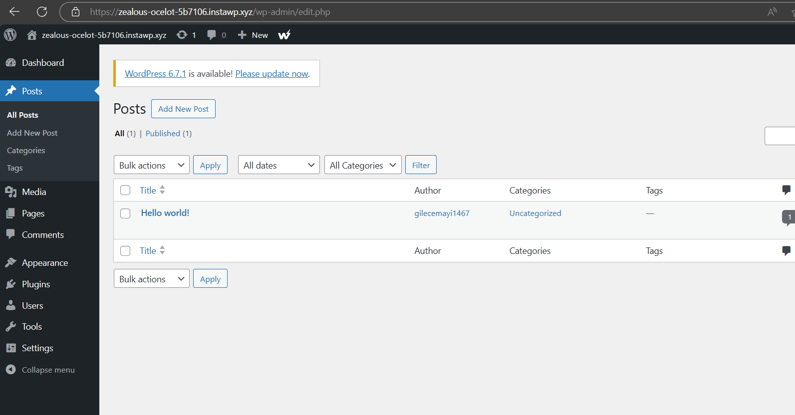 Resetting the WordPress manually by deleting posts, pages, plugins, themes manually.