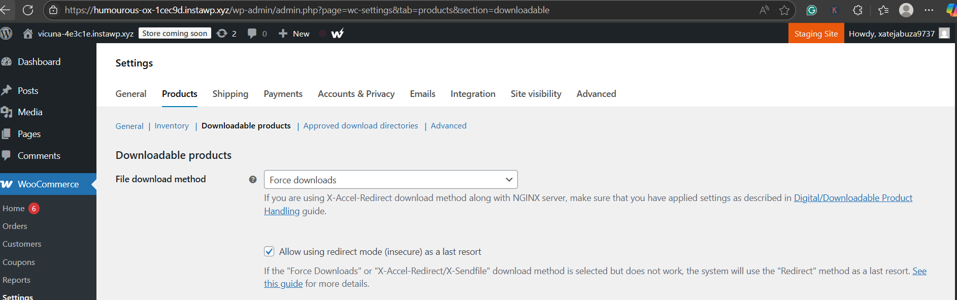 Step 2: Configure Download Settings: screenshot from the guide How to Sell Digital Downloads Using WooCommerce (Agency Guide) (screen 1 of 2)