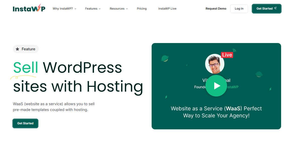 Sell WordPress sites with Hosting using InstaWP - Waas Feature