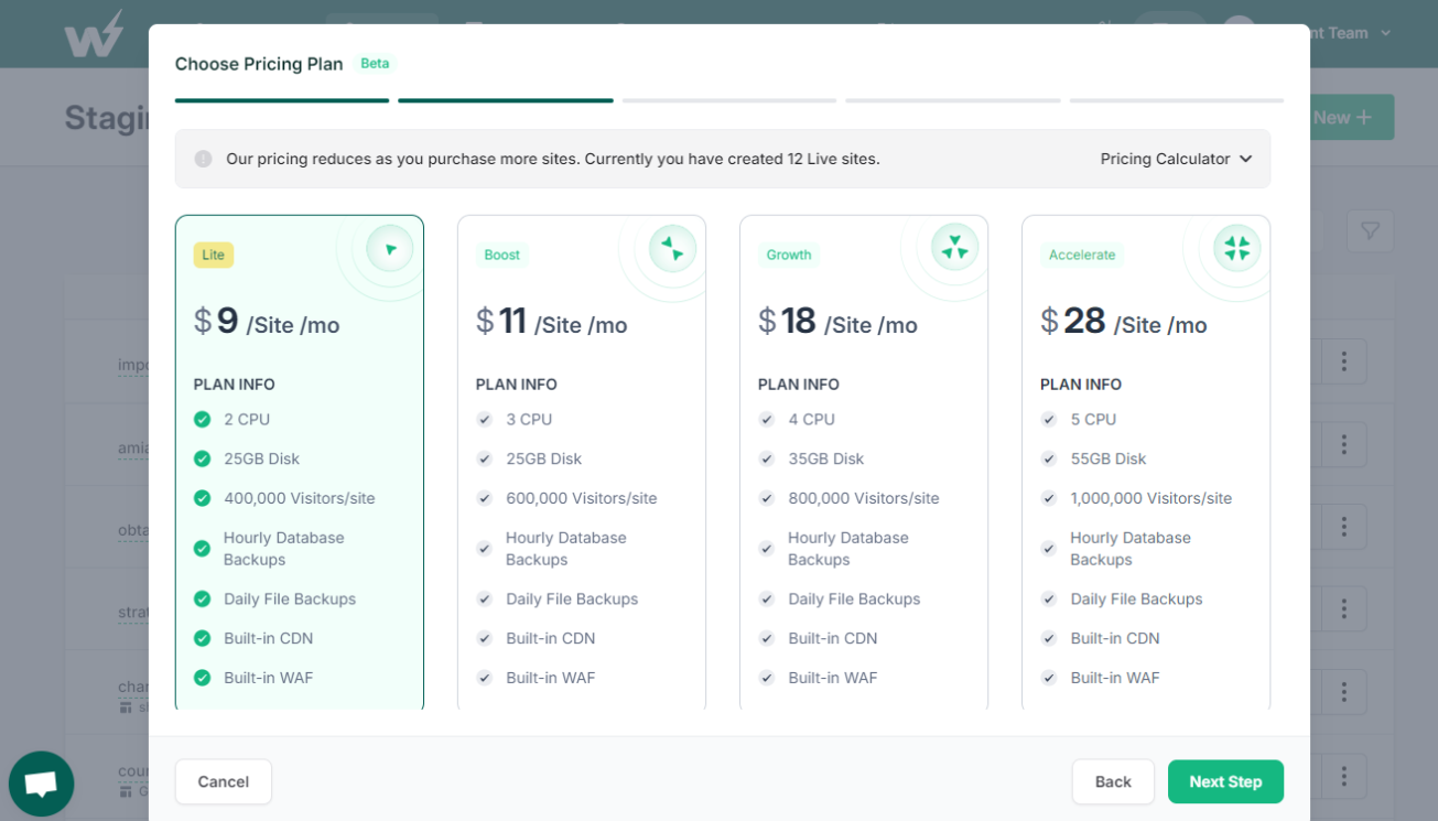 Choose the best hosting plan of InstaWP hosting