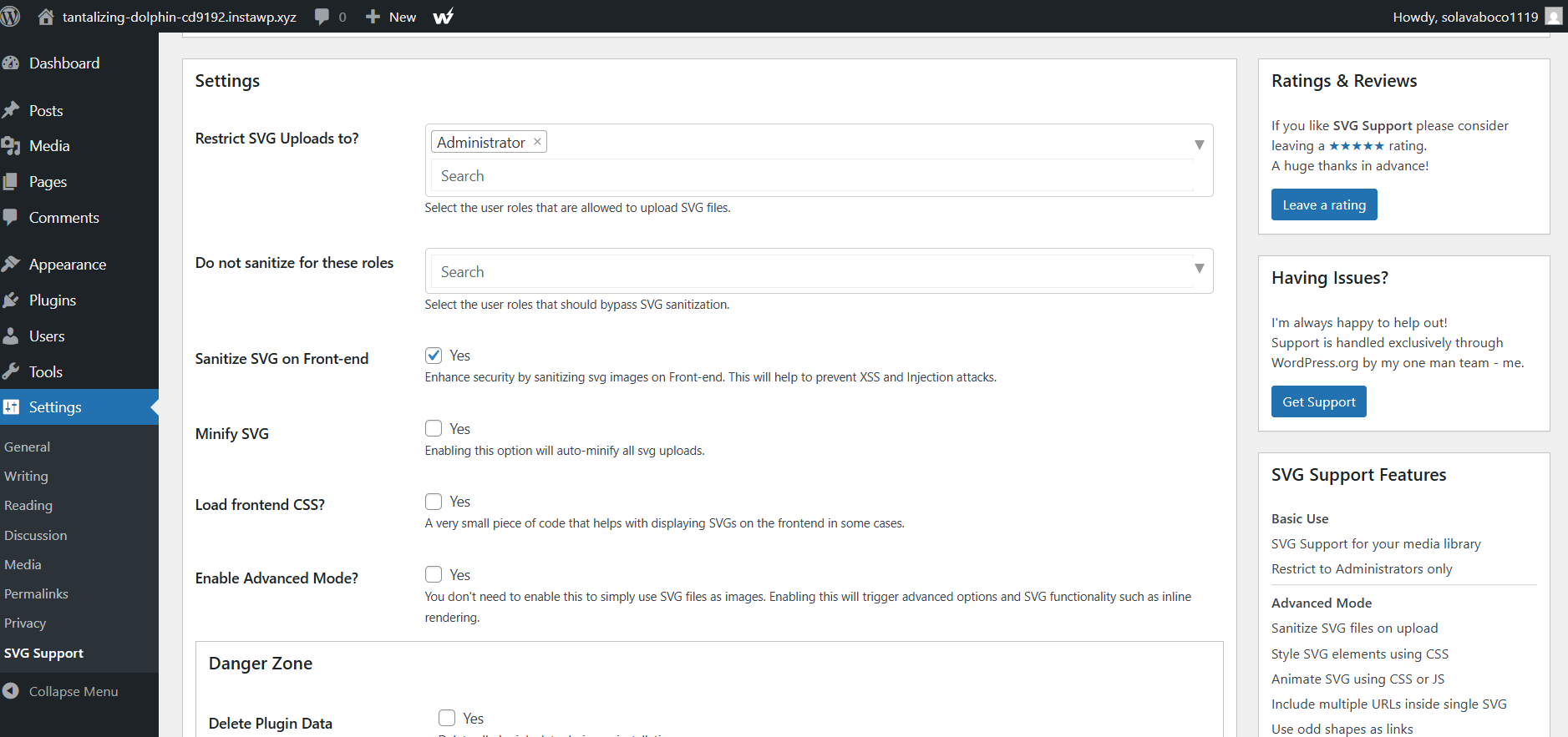 Method 1: Upload SVG to WordPress Using a Plugin, step from the guide How to Upload SVG to WordPress (step 2 of 3)