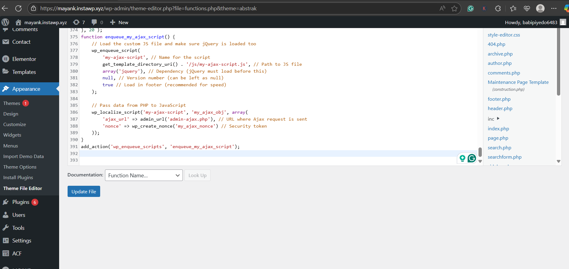 🛠️ What You Need to Do, screenshot from the guide How to Use Ajax in WordPress (step 1 of 5)