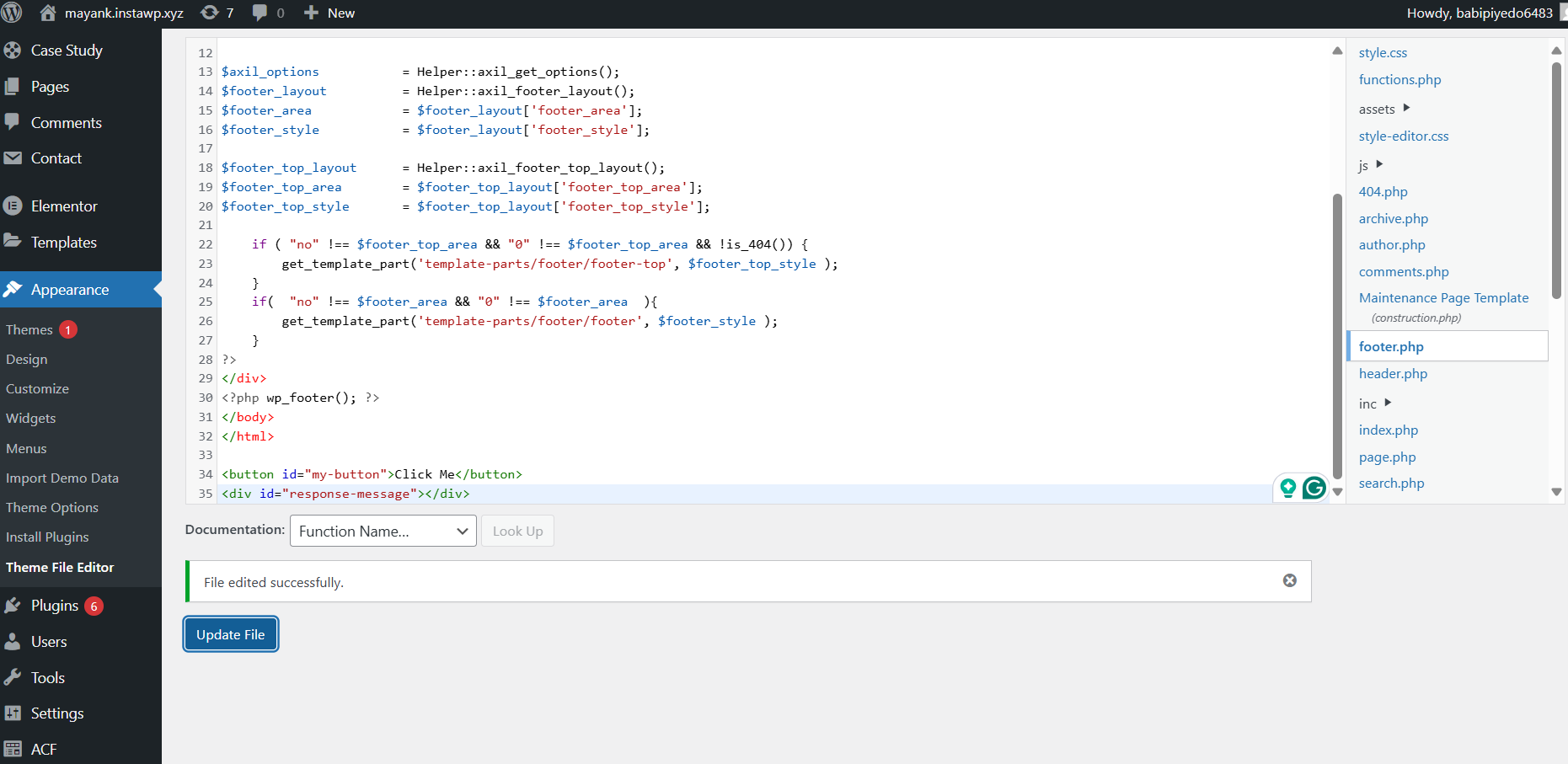 Step 4: Add the Button That Triggers Ajax, step from the guide How to Use Ajax in WordPress