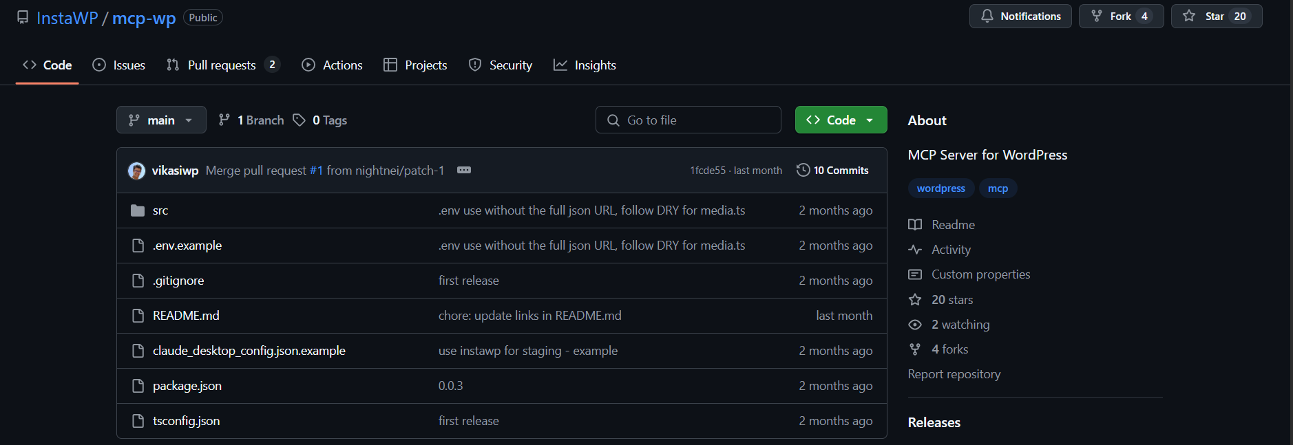 InstaWP WordPress MCP Server 