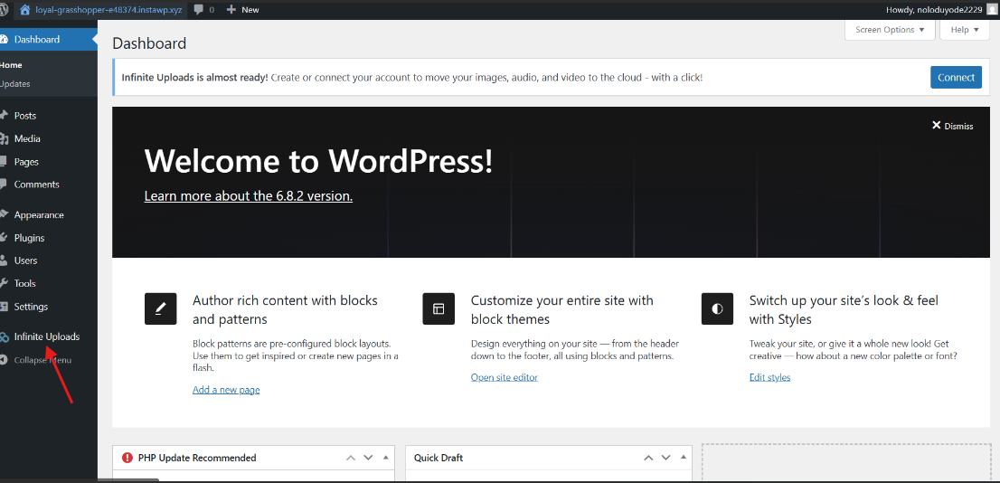 How the Integration Works Inside InstaWP: Use the ‘ Magic Login ’ to access the WP Admin, and you will find the tool on the left-hand side menu