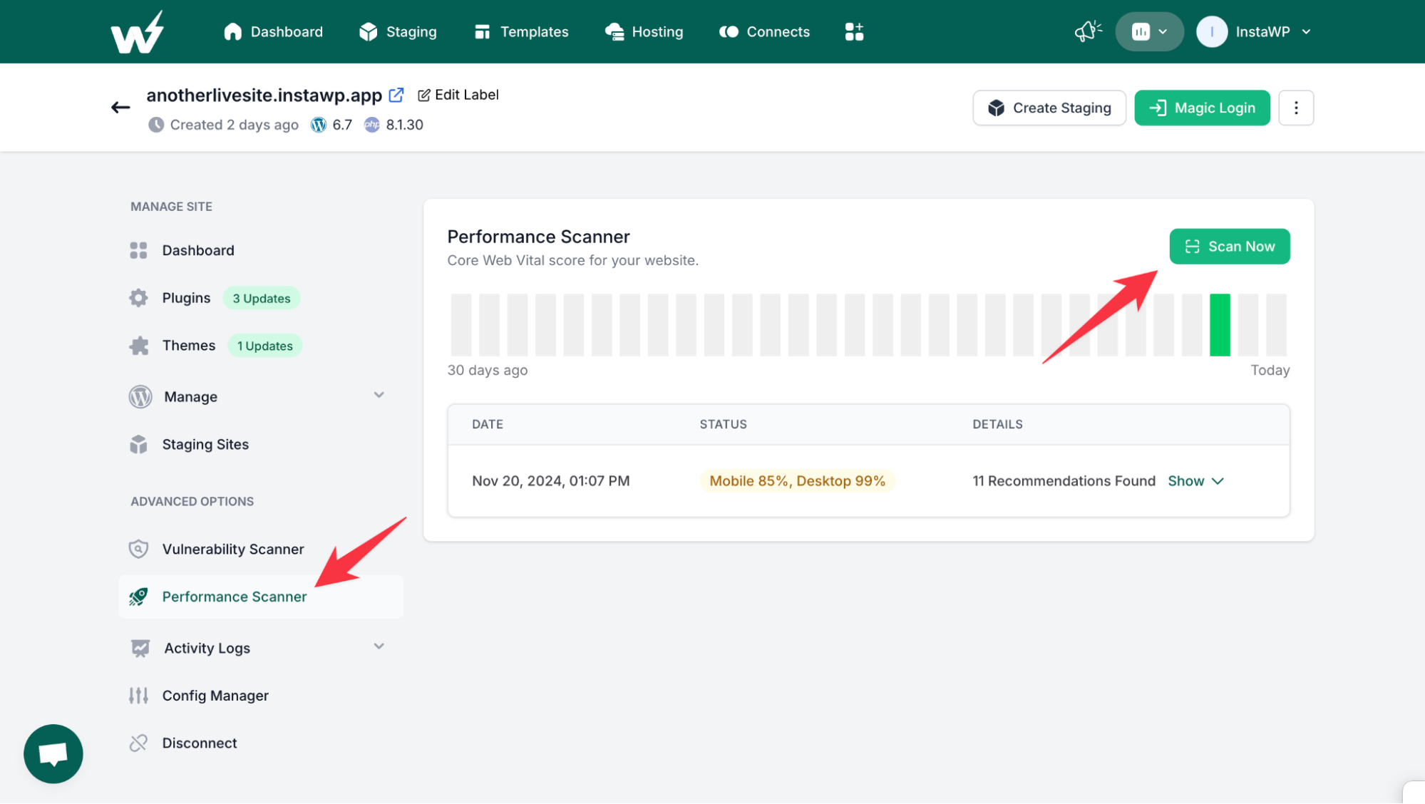 How to Run a Performance or Security Scan