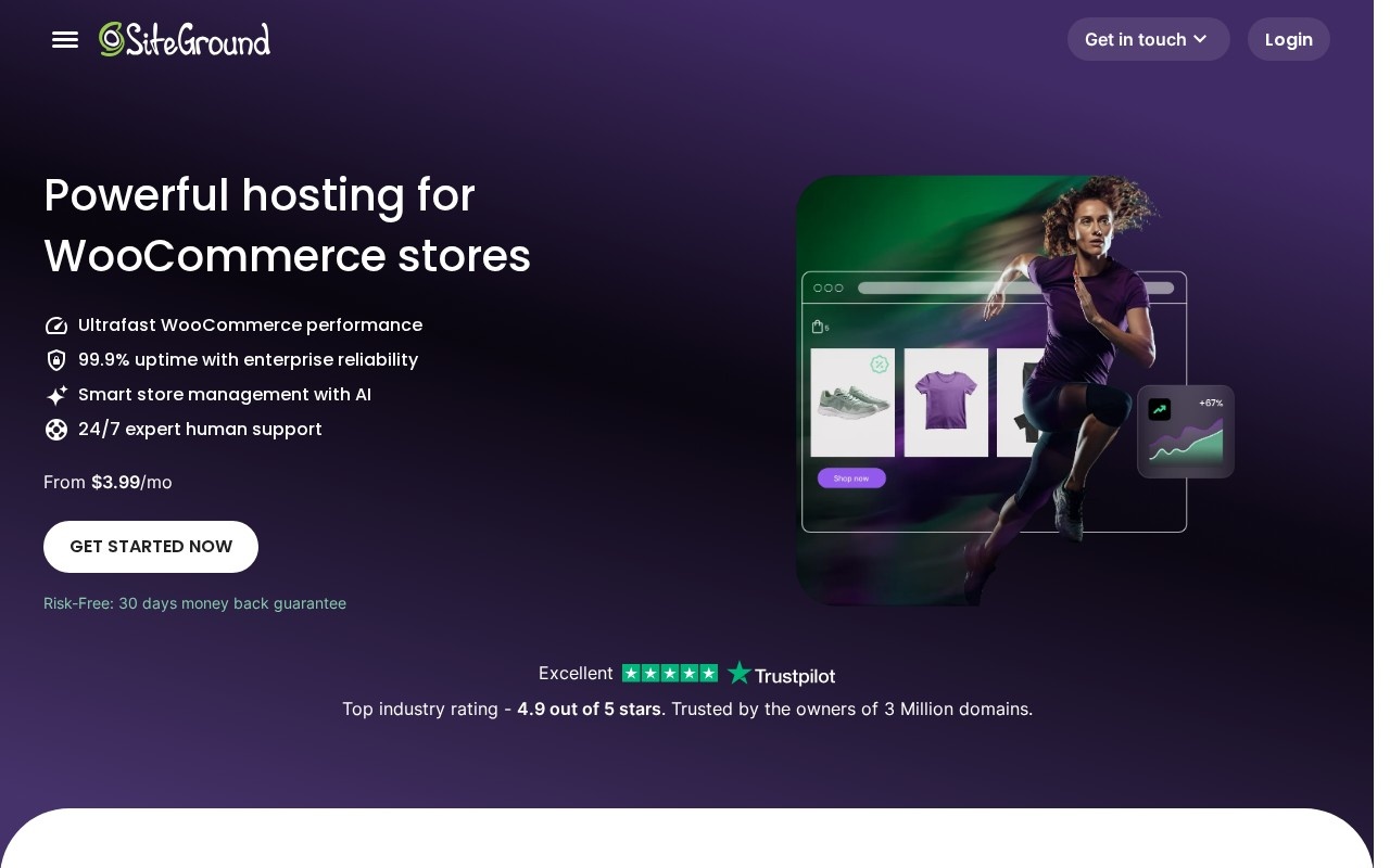 The SiteGround WordPress hosting homepage