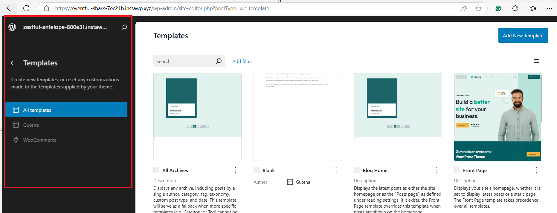 Step 2: Begin Editing with Full Site Editing Features: InstaWP ensures that all changes are reflected only on the staging site until you’re ready to push them live