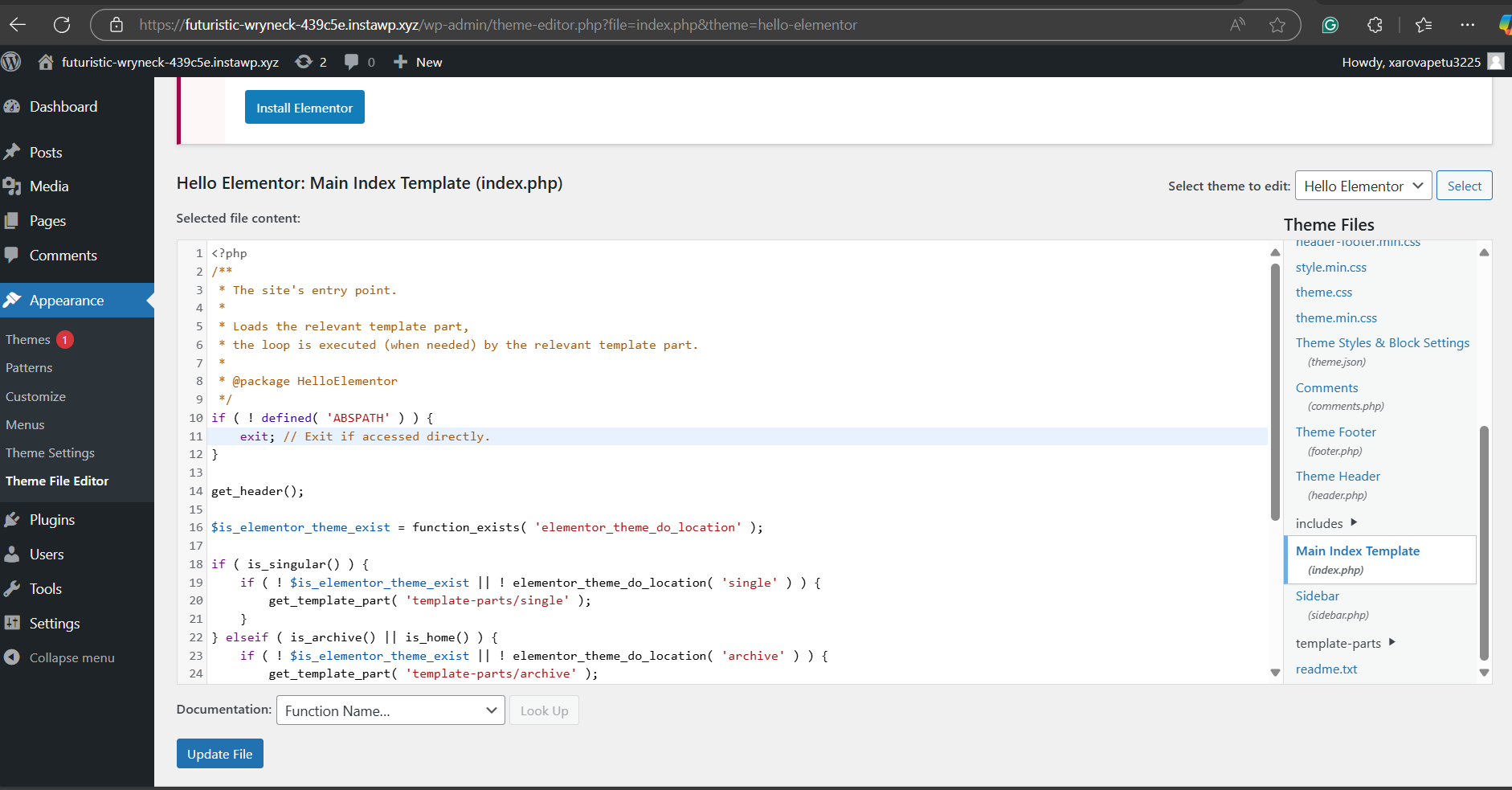 How to Set Up the WordPress Loop with Classic Themes, screenshot from the guide What is WordPress Loop (step 2 of 2)