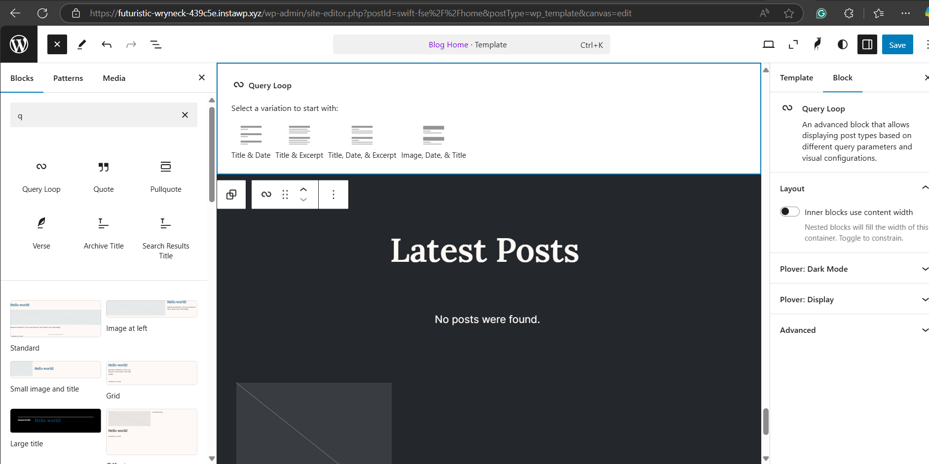 How to Set Up the WordPress Loop in Block Themes, screenshot from the guide What is WordPress Loop (step 4 of 4)