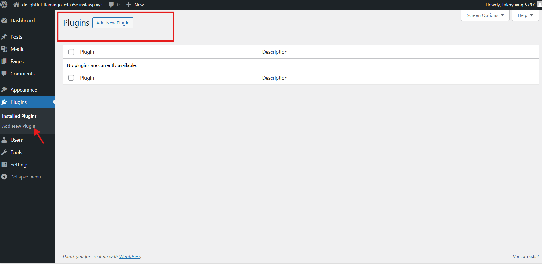 Adding new plugins from WordPress 