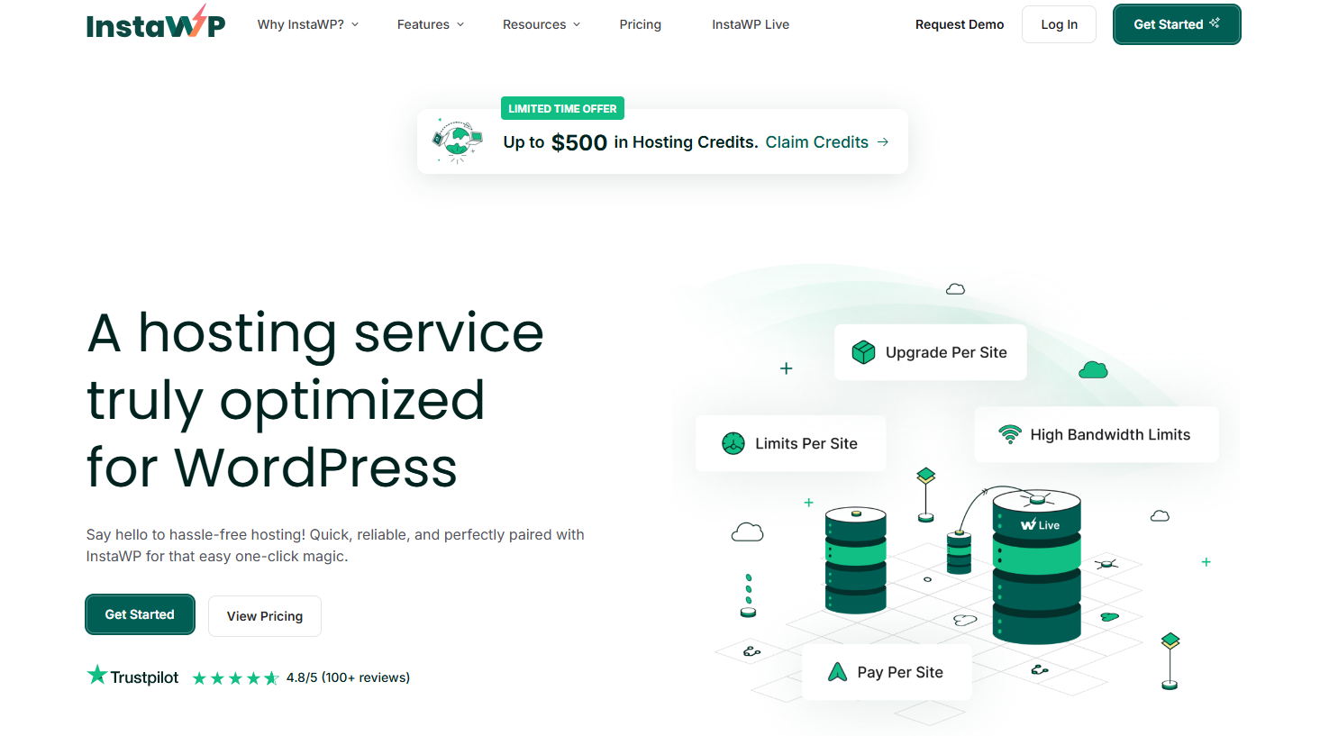 InstaWP hosting- affordable managed WordPress hosting provider serving as best WPMU DEV alternative.