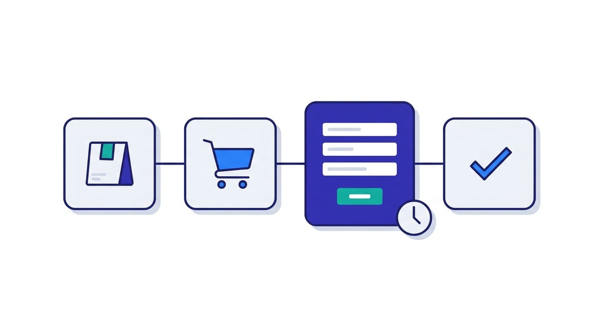 WooCommerce purchase funnel with the checkout step highlighted as the slowest and most fragile stage