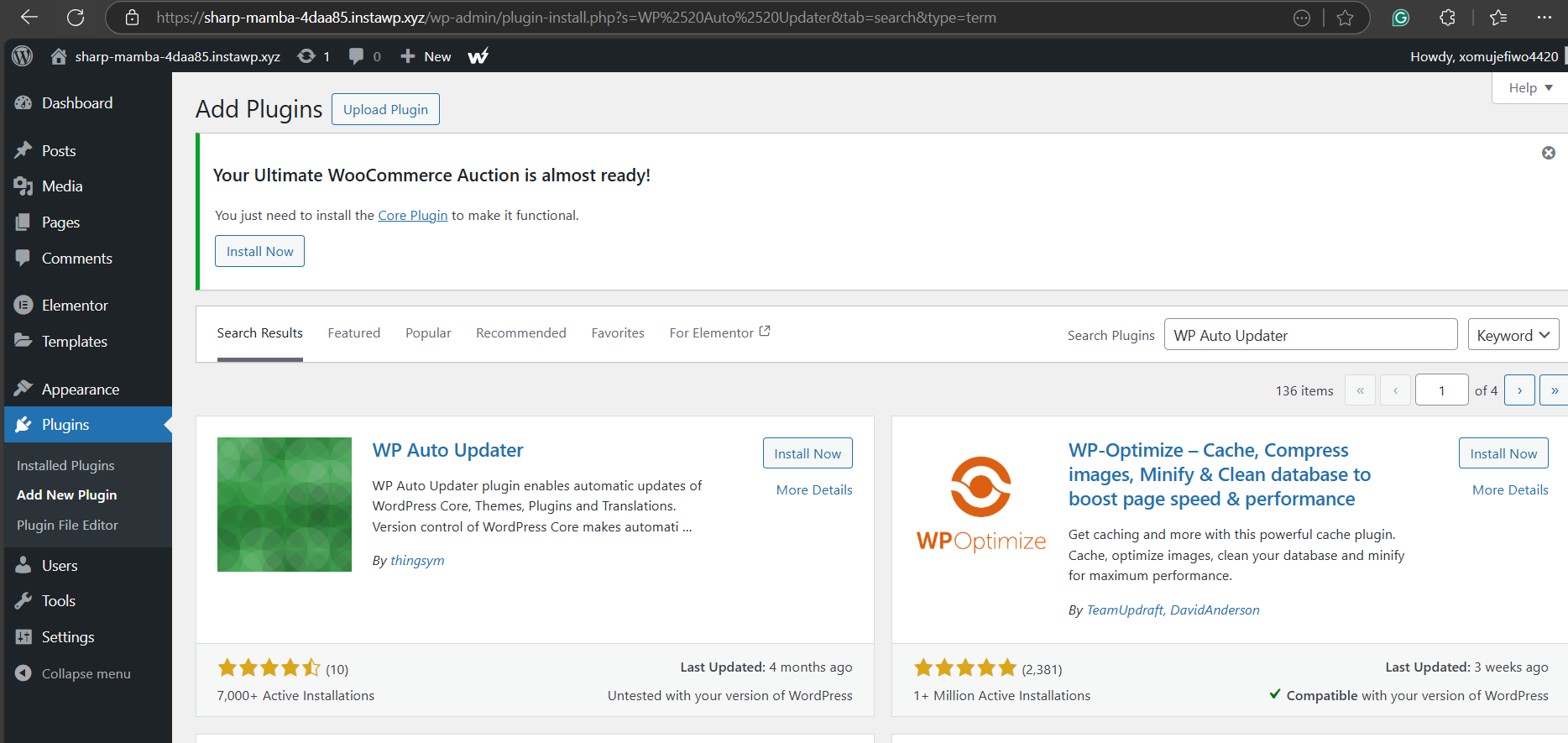 Step 2: Install and Activate the Plugin, step from the guide WordPress Automatic Updates