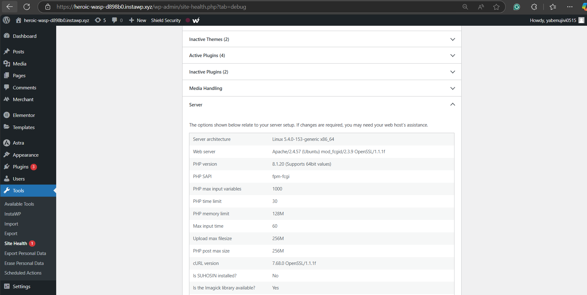 Use The WordPress Site Health Tool (Recommended for Quick Checks): screenshot from the guide WordPress Memory Limit: What It Is and How to Increase Memory Limit in WordPress for Peak Performance