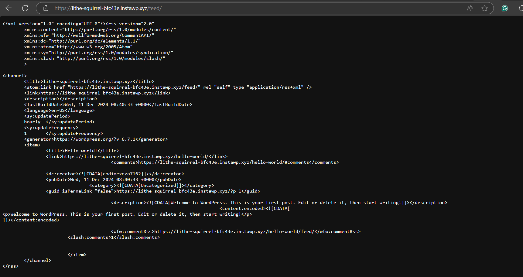 Hit Enter to access the RSS feed content. (step 3 of 3)