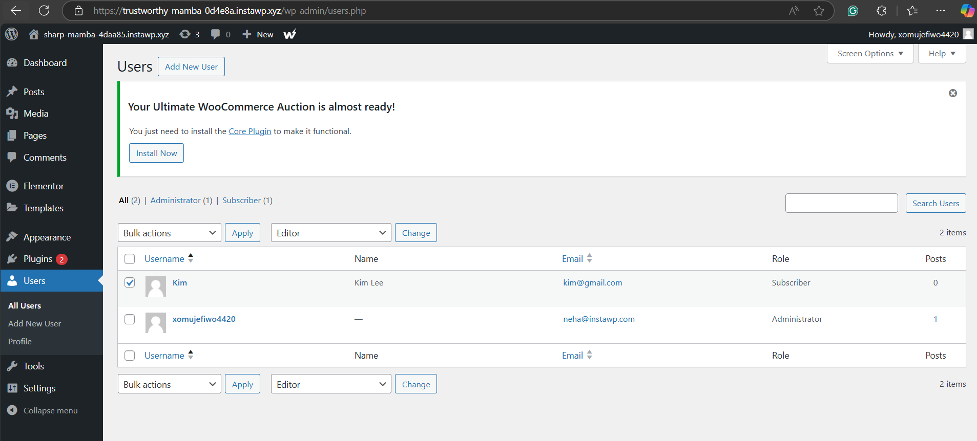 In the Change Role to dropdown, select the new role