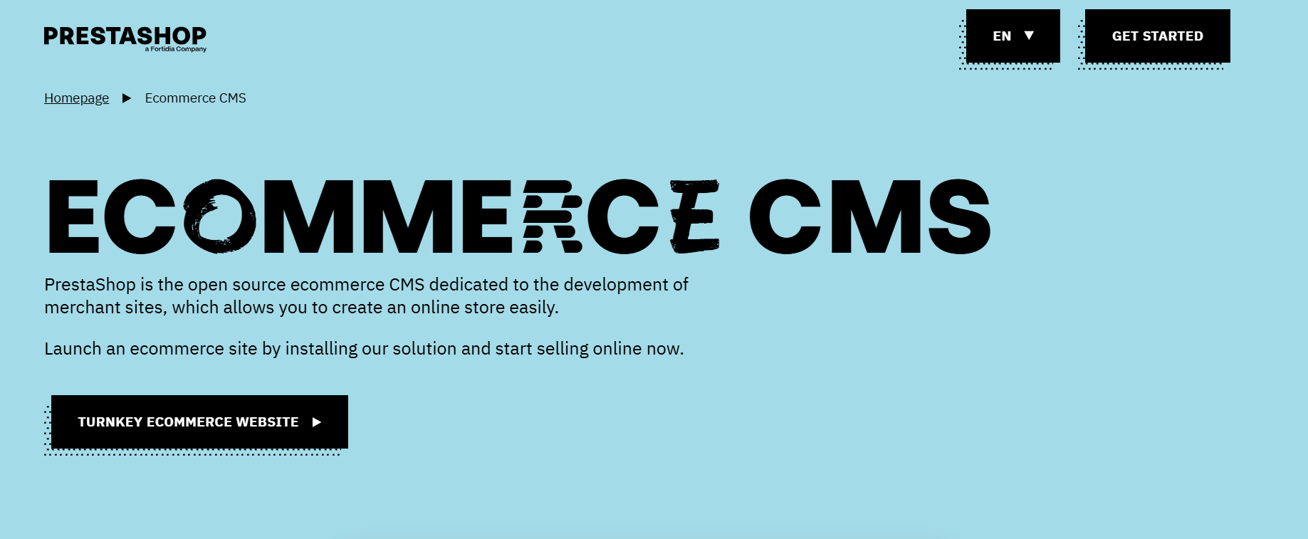 The PrestaShop website