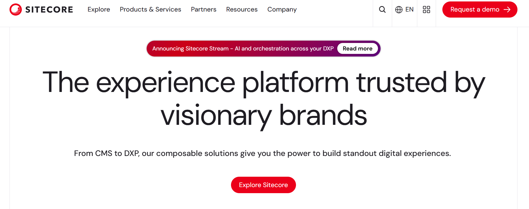 The Sitecore CMS website