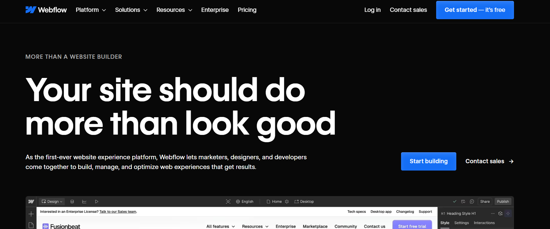 2. Webflow: Design-Centric Website Building: screenshot from the guide WordPress vs. SaaS-Based Platforms: Which One to Choose