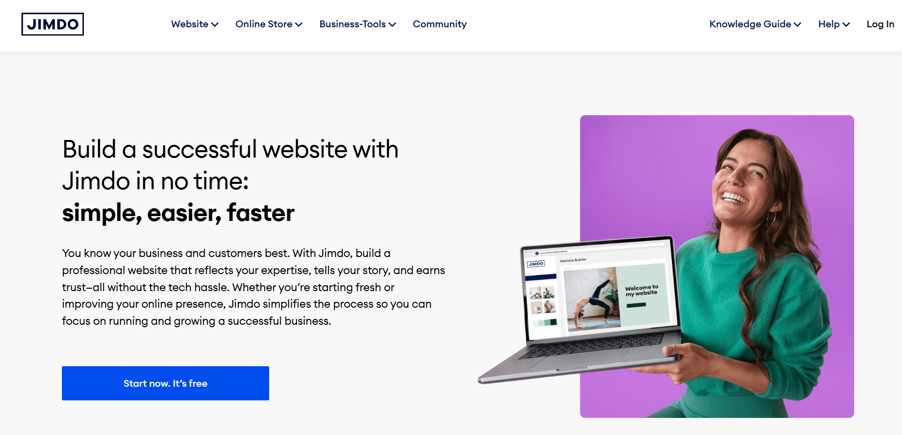 7. Jimdo: Streamlined Website Building for Small Businesses: screenshot from the guide WordPress vs. SaaS-Based Platforms: Which One to Choose
