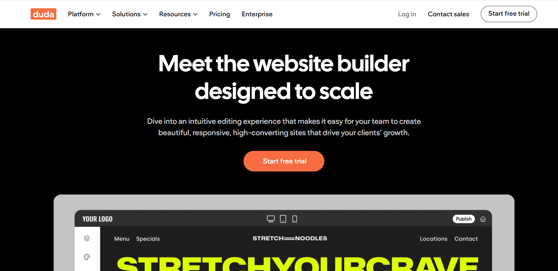 8. Duda: Scalable Website Building for Agencies: screenshot from the guide WordPress vs. SaaS-Based Platforms: Which One to Choose
