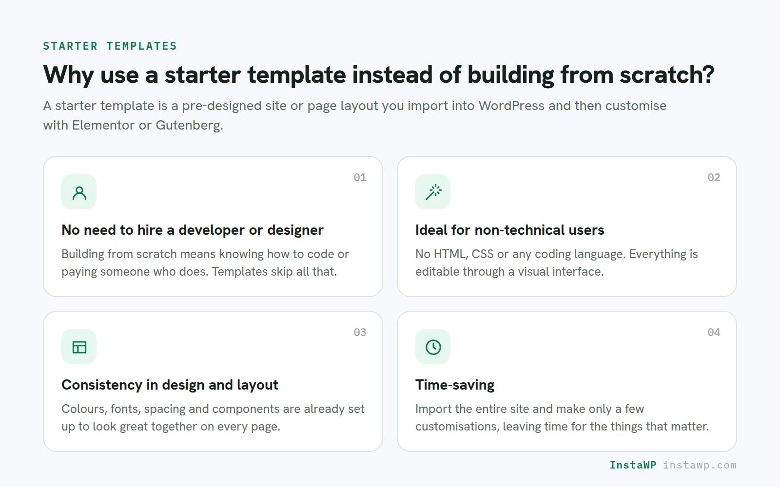 Reasons to use Starter template