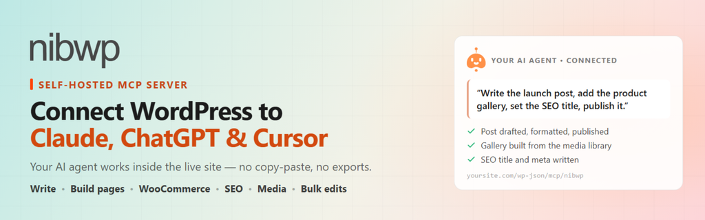 NIBWP self-hosted WordPress MCP Plugin 