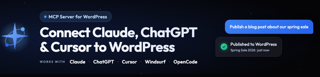 WPVibe WordPress MCP plugin 