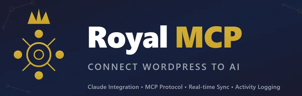 Royal MCP plugin banner: connect WordPress to AI with Claude integration and MCP protocol