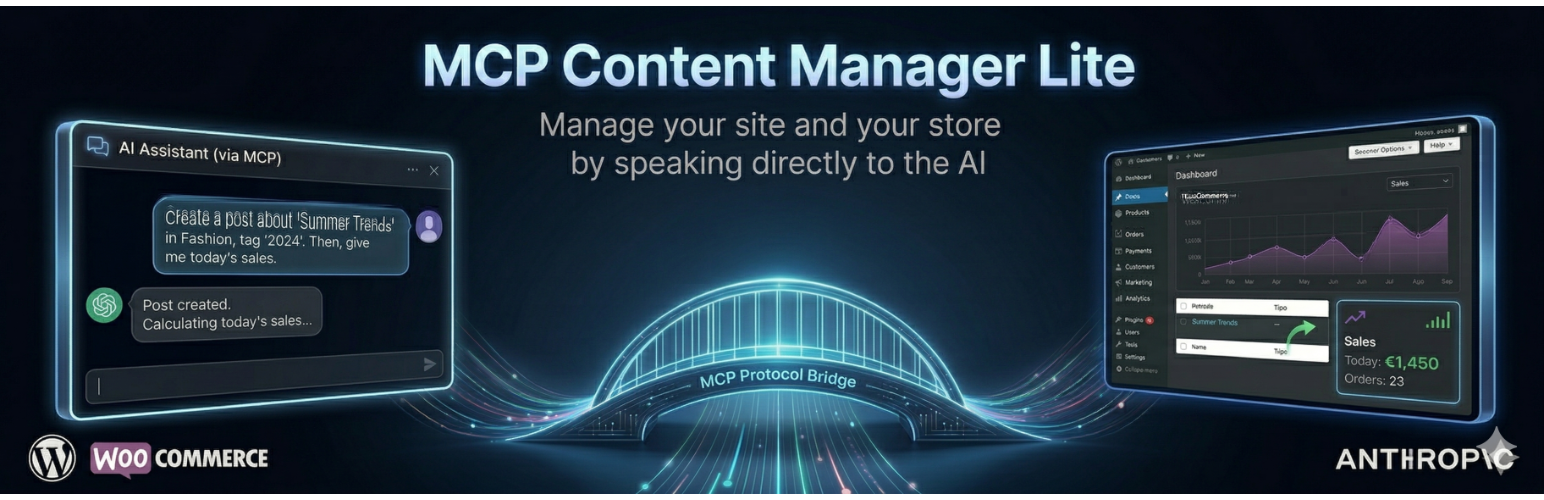 MCP Content Manager Lite WordPress plugin banner from its WordPress.org listing